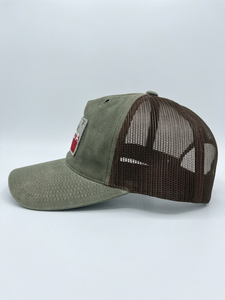 Custom Wax Canvas Trucker Hat Vintage Cap Design Woven Patch High Quality Brown Mesh <b>Metal</b> <b>Eyelet</b> Snapback Hat For Hunting - Product Image 3