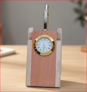 Wooden <b>Desk</b> Clock With Gold Frame Portable Handmade Promotional <b>Gift</b> - Product Image 5