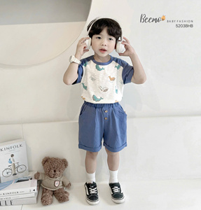 Conjuntos de Ropa de Verano para Niños Pequeños, Camiseta de Manga Corta con Estampado de Dibujos Animados, Hechos en Vietnam con Algodón, Ropa Casual para el Hogar - Product Image 2