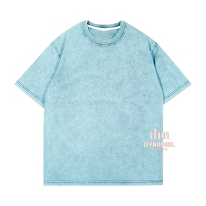 เสื้อยืดโอเวอร์ไซส์ย้อมสีสำเร็จรูปสำหรับผู้ชาย สไตล์วินเทจ ผ้าคอตตอนหนานุ่ม สตรีทแวร์ เสื้อยืดเปล่า - Product Image 4
