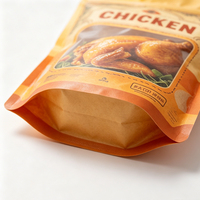 Sachet refermable personnalisé imprimé avec fenêtre transparente, compatible micro-ondes, pour emballage de poulet rôti, viande et aliments cuits