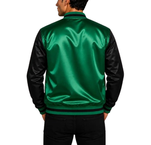 High Quality Custom Satin Bomber <b>Jacket</b> Polyester Winter <b>Men</b> College Baseball Satin Varsity <b>Jacket</b> For <b>Men</b> - Product Image 2