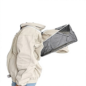 Chaqueta de apicultura para mujer con velo, malla ventilada, transpirable, 100% algodón, para apicultora, diseño de logotipo personalizado, color y talla. - Product Image 2