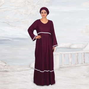 Robe longue modeste en rayonne avec détails en dentelle, style islamique arabe de Dubaï, Abaya Kaftan élégante pour femme, vêtement de prière à manches longues, Eid ODM - Product Image 2