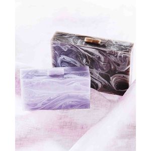 Pochette de soirée en résine écologique faite à la main pour femmes, accessoires de mode en cristal - Product Image 4