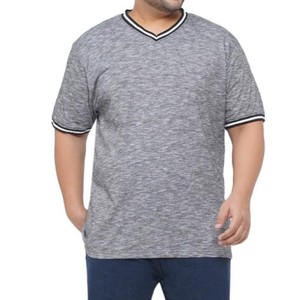 Camiseta de Manga Corta para Hombre, Cuello Redondo, Color Gris, con Ribete en Contraste, Logotipo Frontal, Corte Regular, Informal, de Algodón Tejido Ligero - Product Image 5