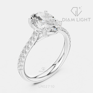 Bague de mariage ovale 2,09 carats, bijoux fins, certifiée IGI, or blanc 14 carats, diamant de laboratoire, bague de fiançailles et d'anniversaire - Product Image 2