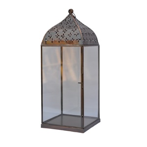 Lanternes à bougies chauffe-plat marocaines en fer et verre, écologiques, résistantes à la chaleur, avec finition colorée, pour suspension intérieure et décoration de la maison - Product Image 6