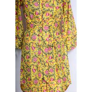 เดรสยาวพิมพ์ลายดอกไม้สไตล์วินเทจ แขนเสื้อแบบเกาหลี พิมพ์ลายด้วยมือ คอวี ไซส์มินิ เสื้อเชิ้ตสไตล์ลำลอง สำหรับฤดูร้อน เสื้อผ้าผู้หญิง - Product Image 1