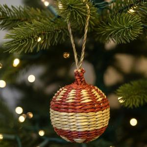 Boules de Noël en rotin naturel de haute qualité, faites à la main, décorations murales pour la maison, cadeaux fabriqués au Vietnam - Product Image 5