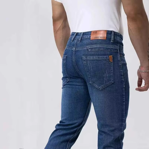 Jeans en denim brut sur mesure pour hommes, coupe classique vintage, délavé clair, taille mi-haute, style streetwear, OEM, vente en gros - Product Image 4