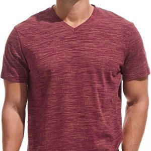 Camiseta de Cuello en V para Hombre, Estilo Heather de Algodón Personalizado, Manga Corta, Informal, Básica, para Ropa de Marca Privada - Product Image 4