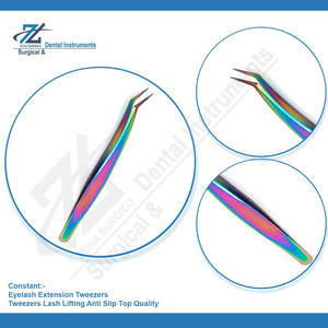 Ensemble de pinces professionnelles pour extensions de cils, kit de 4 pièces, fermeture serrée, utilisation facile, acier inoxydable, emballage personnalisable, logo - Product Image 6