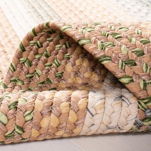 Alfombra Ovalada de Fibra Natural Trenzada, Estilo Rústico, con Base Antideslizante para Sala de Estar - Product Image 4