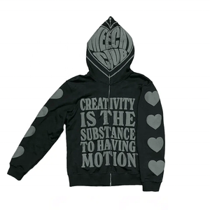 Haute qualité coton 350 Gsm sweat à capuche lourd unisexe 3d bouffée impression surdimensionné hommes blanc sweat à capuche - Product Image 1