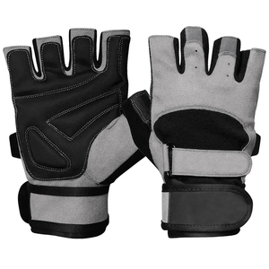 2026 New Half Finger Gym Gloves Yellow Black Adjustable Wrist Strap <b>Weight</b> Lifting Unisex Cotton Material - Product Image 5