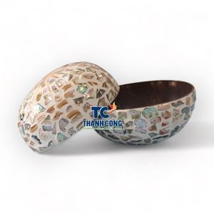 Artículos Populares: Tazón de Cáscara de Coco, Precio Más Bajo, Fábrica de Vietnam, Ecológico, Tazón Decorativo con Flor de Nácar, Venta al por Mayor - Product Image 1