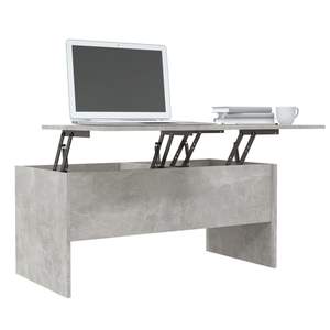 Table basse en bois d'ingénierie gris béton 40.2 po x 19.9 po x 18.3 po - Product Image 4