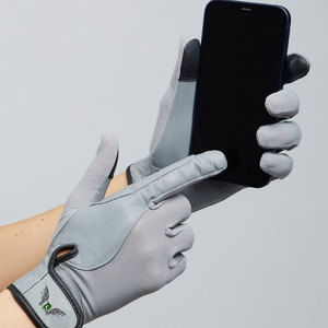 Gants d'équitation respirants en tissu extensible à doigts entiers avec paume en cuir synthétique souple – Fabricant OEM/ODM - Product Image 5