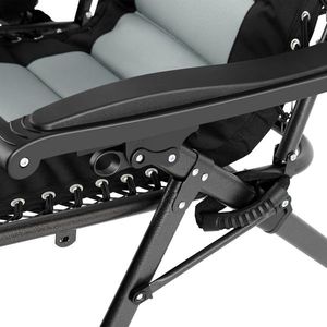 Chaise longue de patio à gravité zéro super large avec plateau et repose-pieds, design pliable rembourré - Product Image 5