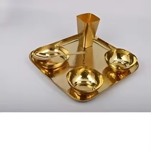 Service de table en laiton indien, assiettes en laiton, vaisselle artisanale traditionnelle en gros pour la maison, l'hôtel et le restaurant - Product Image 4