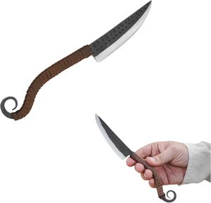 Cuchillo Vikingo Forjado a Mano, Estilo Nórdico, con Empuñadura de Cuero, Cuchillo Utilitario de Hierro para Campismo al Aire Libre, Forjado por Vikingos - Product Image 2