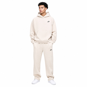 Private Label Men's Pullover Tracksuit Heavyweight Fleece Two Piece Hoodies Oversized Fit Wide Leg Sweatpants Bulk Order - Product Image 1