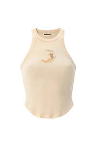 Top Corto de Cristal Blanco Hecho a Mano con Cuentas y Bordado de Estrellas de Mar, Estilo Casual para Mujer, Verano, Aniversario - Product Image 3
