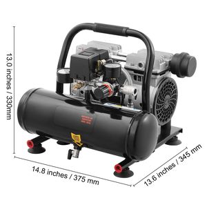 Compressore d'Aria Senza Olio 1HP 1.5 CFM 90PSI con Serbatoio in Acciaio da 1 Gallone, Pressione Massima 120PSI, 78dB Ultra Silenzioso, Compressore d'Aria Portatile - Product Image 4