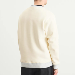 Suéter de punto personalizado para hombre, cuello redondo, estilo oversize, 350 gsm, corte regular, manga larga, color sólido, informal, para otoño. - Product Image 4