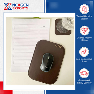 ลดราคาพิเศษ! แผ่นรองเมาส์หนัง PU คุณภาพสูงจาก Nexgen Exports พร้อมชุดแผ่นรองแก้วกาแฟ ขนาด 18x18 ซม. ราคาสุดคุ้ม - Product Image 3