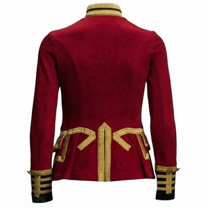 Veste de cérémonie pour femme, style hussard, bordeaux, avec garniture dorée, coupe ajustée, style napoléonien, vêtements européens - Product Image 2