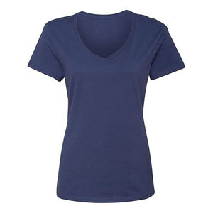 Camisetas y Blusas Casuales de Manga Corta con Cuello en V Profundo, 100% Algodón, Personalizables, para Mujer, Estampadas, Tallas Grandes - Product Image 1