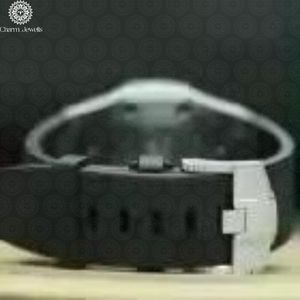 Charm_Jewells Luxury Stainless Steel Square <b>Watch</b> 42mm <b>Diamond</b> Encrusted Sapphire Crystal Analog Chronograph Unisex - Product Image 4