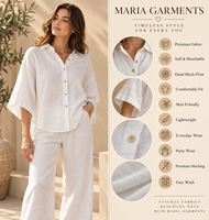 Tenues d'été modernes et chics pour femmes - Chemise blanche et pantalon large respirant - Fournisseur en gros en ligne