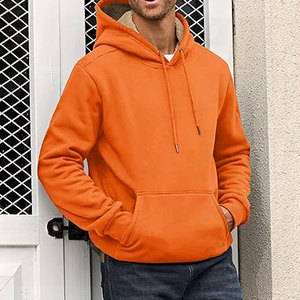 Mens Winter Heavy Pullover Hoodie With Soft Sherpa Fleece Lining Thick Hooded Sweatshirt Featuring Strong Double Needle Stitch - Product Image 4