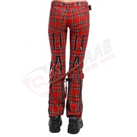 Pantalon à carreaux à la mode pour hommes et femmes Anti-rides Taille normale Pantalon Bondage imprimé pour dames-Pantalon gothique