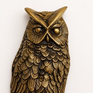 Sculpture murale en métal SHUBHAM en forme de hibou, imitation antique, décoration animale pour jardin et maison - Product Image 3