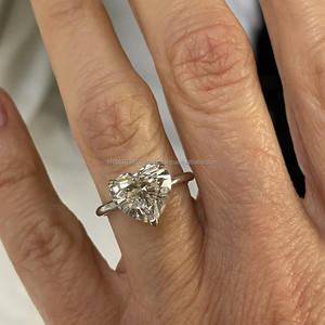 Igi/gia Lab เติบโตวินเทจ14K สีเหลืองทองงานแต่งงาน/แหวนหมั้นเพชรกลมตัดเหมาะสำหรับทุกเพศของขวัญวันครบรอบและงานปาร์ตี้ - Product Image 3