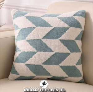 High Quality Tufted Cotton Cushion <b>Cover</b> Embroidered Woven Techniques for Home Living Room <b>Sofa</b> Bed Waist Pillow Hotels By ITHL - Product Image 1