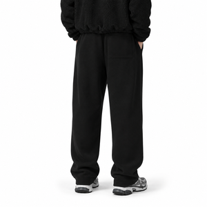 Men's Heavyweight Fleece Cargo Pants Jogger Pants Men Wide Leg Casual Track <b>Trousers</b> with Pocket Custom Logo Acid Washed Pants - Product Image 4