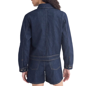 Women 2026 Spring/Autumn New Fashion Solid Breathable Short Denim Jacket Casual Vintage Long Sleeve Outerwear Chic - Product Image 5