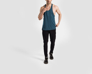 Camisetas sin mangas de diseño personalizado con logotipo para hombre, ligeras, de fibra de bambú, de color liso, para hombre. - Product Image 4