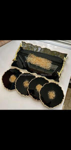 Unique Design Epoxy Resin <b>Coaster</b> with Customized Size and Best Quality Set for Home and Hotel <b>agate</b> stone <b>coasters</b> from India - Product Image 4