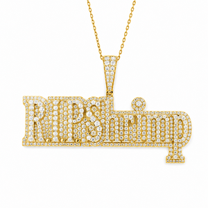 Colgante de Letra Unisex con Moissanita de 5.14 Quilates, Chapado en Oro de 14 Quilates y Rodio, Corte Brillante, Estilo Hip Hop, Diseño Personalizado RIPSHRIMP - Product Image 4