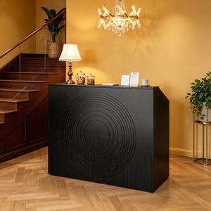 Scrivania di Ricezione Moderna e Lussuosa con Piedi Regolabili e Pannello Pieghevole, Arredo per Ufficio, Palestra, Hotel, Centro Commerciale, Scuola e Casse - Product Image 3