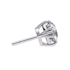 7mm Round Moissanite Stud Earrings 3 Prong Basket Setting 2.8 CTW Each 1.4 CT Total 14K Solid Gold Luxury <b>Gift</b> - Product Image 5