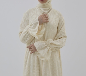 New Luxurious Women Kaftan Abaya Dress Handmade Turkish Floor Length Long Sleeve Soft Breathable Polyester Floral Loose Fit - Product Image 1