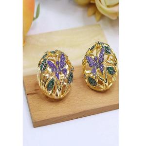 Hermosos Pendientes de Latón Chapado en Oro con Moissanita de Primera Calidad, Estilo Kundan, para Mujeres y Chicas, Ideales para Eventos Nocturnos y Fiestas - Product Image 2