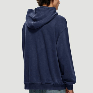 Sudaderas con capucha de punto transpirable para hombre con logotipo personalizado, lavado ácido, bajo MOQ, último diseño, en diferentes tallas. - Product Image 2